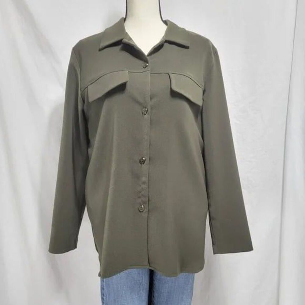 Wildlife Sportswear green button down polyester blazer, size S
